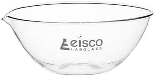 EISCO Evaporating Basin, 500ml - Flat Bottom, with Spout - Borosilicate 3.3 Glass - Mixing Dish Bowl, Laboratory, Kitchen, Crafts