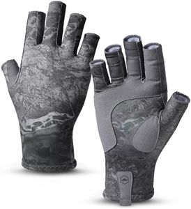 Tough Outdoors UV Fishing Gloves - Fingerless Fishing Gloves Men & Women - UPF 50+ Sun Gloves - UV Protection Kayaking Gloves - Sun Protection Fishing Gloves - Paddling Gloves & Sailing Gloves