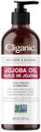 Cliganic Jojoba Oil Non-GMO, Bulk 16oz | 100% Pure, Natural Cold Pressed Unrefined Hexane Free Oil for Hair & Face