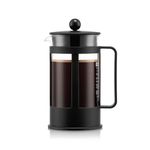 Bodum French Press Kenya – 1L / 8 Cups Manual Coffee Maker – Heat-Resistant Glass & Stainless Steel – Dishwasher Safe Cafetiere – Made in Portugal
