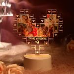 apnaphoto Personalised 3D Illusion LED Heart Shaped Photo Acrylic Lamp With Remote Control & Customized Photo Gift For Couple Birthday, Anniversary, Wedding, Engagement(22X22 Cm, Multicolour)