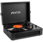 Fenton RP118 Blue Record Player Briefcase with Built-in Speakers, Bluetooth Turntable, 3-Speed Vinyl Player for 33, 45, 78 RPM Records, Portable Retro Design, Vinyl-to-Digital Conversion, RCA Output