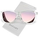 DANAMY Sunglasses Womens Polarized Sunglasses for Women Trendy Designer Mirrored UV Protection Sun Glasses