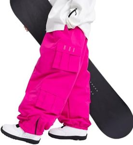 SNOWVERB Baggy Insulated Snowboard & Ski Snow Cargo Pants for Women Men | Freestyle Loose Fit, Waterproof & Windproof Protection, Warm Insulation with Deep Pockets, Adjustable Waist and Durability
