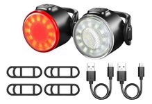 Bike Lights Set, Oture USB Rechargeable Bicycle Headlight and Taillight Combination, LED IPX4 Waterproof Super Bright 6 Light Mode Front and Rear Bicycle Lights, Thanksgiving Gift for Bike Enthusiast