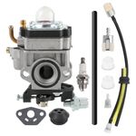 AUTOKAY 967086901 Carburetor for Poulan Pro 46CC PR46BT Leaf Blower Carb with Fuel Line Kit