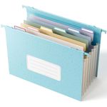 EcoStash Wheat Straw Expanding Hanging File Folders,1.2" Accordian Pockets File Organizer, Large Capacity,Letter Size for Filing Cabinet,100% BPA Free, Return to Nature, Healthy Living-Sky Blue