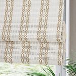 Yin Yang Cordless Blackout Bamboo Roman Shades, Natural Woven Wood Shades with Valance, Custom Bamboo Blinds for Interior Window, Privacy Lined Roman Blinds for Home, Windows, Doors, Color 3