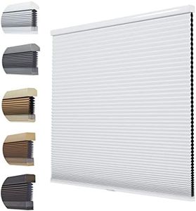 Persilux Cellular Shades Room Darkening Honeycomb Blinds for Windows Cordless Blackout Pleated Shades, Night White, 88" W x 60" H