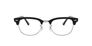 Ray-Ban RX5154 Clubmaster Square Prescription Eyeglass Frames, Black/Demo Lens, 49 mm