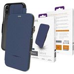 Gear4 Oxford Folio Case with Improved Shock Protection (D3O Protected), Stand Function and Card Slots, Slim and Durable, Compatible with iPhone X - Blue