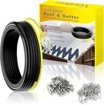 YeloDeer Gutter Heat Trace Cable, Self Regulating Heat Tape for Roofs with 6 ft Power Cold Lighted Plug, 6 W/Ft 120 V 15 ft