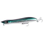 Dr.Fish Topwater Lure for SeaBass Fishing Lure 140mm/26g Sea Fishing Lure Treble Hooks Laser Scale SeaBass Popper Lure for Pike Bass Trout Surface Fishing Lure(Ink)