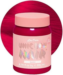 Lime Crime Unicorn Hair Dye Full Coverage, Lipstick (Pink-Red) - Vegan and Cruelty Free Semi-Permanent Hair Color Conditions & Moisturizes - Temporary Pink-Red Hair Dye With Sugary Citrus Vanilla Scent