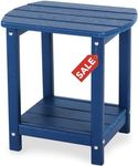 GARDENSTAR Adirondack Square Outdoor Side Table,2-Tier Storage Patio Side Table, HDPE End Tables for Backyard Pool Porch Garden Lawn(Blue)