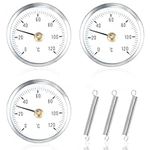 Bimetal Thermometer Pointer Thermometer, 63 mm 0-120 °C Heating Thermometer, Bimetal Temperature Spring Thermometer, Tube Surface, Pipe Clip-On Thermometer Bimetal