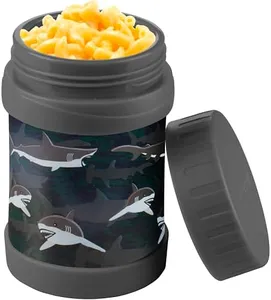 Bentology Stainless Steel Insulated 13oz Lunch Jar Thermos for Kids - Shark - Large Leak-Proof Storage for Hot or Cold Food, Soups, Liquids with Wide Mouth-BPA Free, Back to School Lunch Boxes, Bags