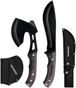 WORKPRO Axe and Fixed Blade Knife Combo Set, Full Tang, Wood Handle, for Outdoor Camping Survival Hunting, Sheath Included