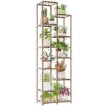 Bamworld Plant Stand Indoor 72'' Tall Plant Shelf Outdoor Large Wood Plant Rack Corner Flower Stand Tiered Plant Holder for Multiple Plants Pots for Patio Porch Balcony Garden