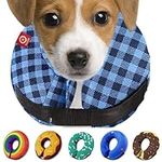 Ducomi Inflatable Dog and Cat Neck Brace - Pet Recovery After Surgery - Freedom of Movement and Vision - Prevents Scratches and Bites (Houndstooth XS)