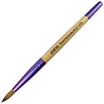 PANA Pure Kolinsky Hair Acrylic Nail Brush - Round Shape Purple Ferrule with Beige Wood Handle (Size 6) - Nail Brush for Acrylic Nail Application, Nail Extension, Manicure Pedicure Salon Beginner and Professional