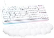 Logitech G G713 Wired Mechanical Gaming Keyboard with LIGHTSYNC RGB Lighting, Tactile Switches (GX Brown) and Keyboard Palm Rest, PC and Mac Compatible - White Mist