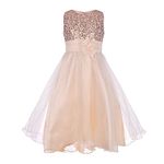 HENG&LING Sequin Flower Girls Dress Ball Gown Wedding Party Dress Sleeveless Little Girls Evening Formal Pegeant Yellow 120