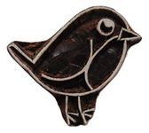 Pilgrims Fair Trade Bird Robin Shaped Indian Hand Carved Wooden Printing Block Stamp