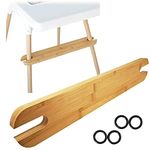 Foot Rest for High Chair, Natural Bamboo Adjustable Baby Highchair Footrest with 4 Rubber Rings, Chair Leg Rest for Babies and Toddlers