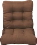 Indoor/Outdoor Tufted Seat Cushions for Patio Furniture | Square Corner Seat Cushion for Patio Chairs Outdoor Chair Pads Garden Deck Picnic Beach Pool (20 x 20 Inch, Coffee,Pack of 2)