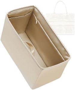 ZYZii Purse Organizer with Zipper for Dior Book Tote Mini/Small/Medium/Large,Silky Smooth Insert,Lightweight Bag in Bag,Luxury Handbag Storage Accessories(Large with Zipper,Champagne)