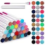 Sibba 30 Pieces Spoolies Eyelash Brush Crystal Mascara Applicators Eye Lashes Extensions Brushes Diamond Tubes Wands Makeup Supplies