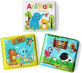 Baby Bath Books(3PCS),Floating Bathtub Learning Animal Count Bird Theme Books Waterproof Early Educational Bath Toy Books for Toddlers