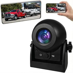 Wireless Backup Dash Cam, MHCABSR WiFi Reversing Camera Work with Phone IP68 Waterproof IR Night Vision Wide Angle Magnetic Rear View Parking Camera for Trailers Trucks RVs…