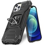 Vakoo for iPhone 12 Case, iPhone 12 Pro Case, Shockproof Heavy Duty Phone Case with Kickstand for iPhone 12 Cover - Black