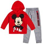 Disney Mickey Mouse Little Boys Fleece Pullover Hoodie and Pants Outfit Set Red 6