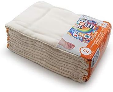 Kanga Care Reusable Unbleached 70% Viscose of Rayon from Bamboo / 30% Cotton Prefold Cloth Diapers (6pk) - Size 2 : Infant