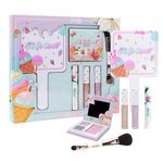 Petite ’n Pretty - So Much Yum Natural Makeup 6-Piece Set: A Christmas Gift for Girls - 2 Lip Glosses, Eyeshadow Palette, Blush, Mascara, & Mirror - Perfect for Tweens and Teens - Made in USA