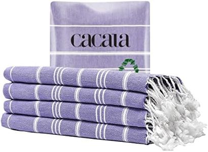 Cacala Turkish Hand Towels with Hanging Loop (23 x 36) Set of 4-100% Cotton Kitchen Towel Quick Dry Prewashed for Soft Feel Decorative Towels for Gym, Yoga, Bath and Kitchen - Dark Purple