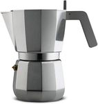 Alessi Moka Dc06/9 Fm-Design Espresso Coffee Maker in Aluminium Casting, Handle and Knob in Pa, Grey, 9 Cups, Steel