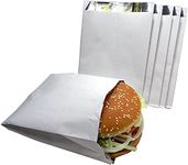 HOT BARGAINS 100 X Foil Lined Paper Bags For Hot Food Size 7'' X 9'' X 12'' - Sealed Hygiene Proof Packaging