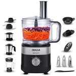 INALSA Food Processor For Kitchen With Mixer Grinder Juicer|1000 Watt Copper Motor|2.5L Processing Jar|Chopping,Kneading Blade|Citrus Juicer|Shredding,Slicing,Whisker&French Fries Cutter-Inox1000 Pro