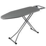 PETIARKIT Ironing Board，12’’*36’’ Heat Resistant Cover Iron Board with Steam Iron Rest, Foldable Ironing Stand for Easy Storage, Space Saving Iron Board with Heavy Duty Sturdy 3 Legs, Grey