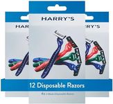 Harry's Disposable Razors for Men - 12 Count - 3-Blade Men's Razors for Travel and On-the-Go Convenience