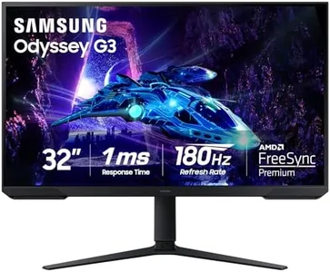 SAMSUNG 32-Inch Odyssey G3 (G30D) Series FHD Gaming Monitor, 1ms, 180Hz, AMD FreeSync, Adjustable Stand, Black Equalizer, Virtual Aim Point, Eye Saver Mode, Flicker-Free, LS32DG302ENXZA, 2024