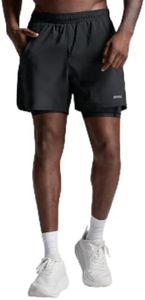 2XU Mens Aero Mesh 2-in-1 5 Inch Short - Black/Silver Reflective - Large