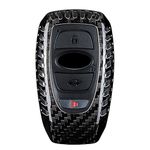 100% Carbon Fiber Case For Subaru Key Fob, Genuine Carbon Fiber Cover For Subaru Outback Forester XV Legacy Levorg Smart Keyless Fob Remote Key, Car Key Fob Case For Men Fob Cover For Women - Black