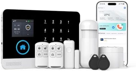 PGST WiFi+GSM/4G Home Smart Alarm Security System Kit,DIY Wireless Burglar Alert System,Motion Detector,Remote Control,Door Window Sensor,Smart Life Tuya APP Control,NO Monthly Fees