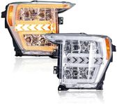 ROVEROLL Projector Led Headlights Assembly Compatible with Ford F150 2021-2023, w/Led Turn Signal, Led DRL, Side Marker, Plug & Play, CREE LED Chips, Passenger and Driver Side, Classic Style