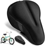 Mkuero Kids Gel Bike Seat Cushion Cover for Boys & Girls Bicycle Seats, 9"x6" Memory Foam Child Bike Seat Cover Extra Soft Small Bicycle Saddle Pad with Water & Dust Resistant Cover (Black)